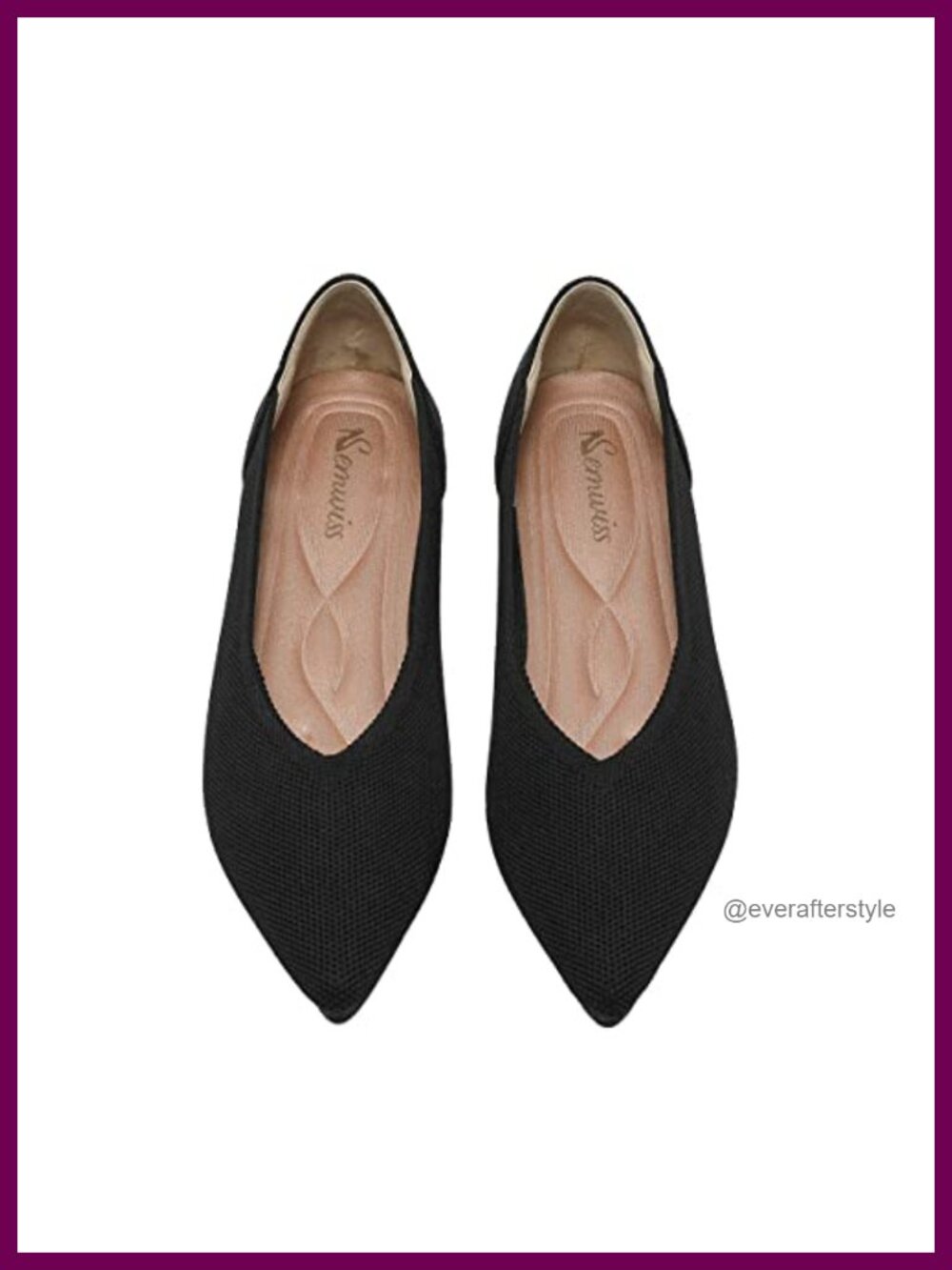 Women's Pointed Toe Ballet Flats Comfortable Knit Work Dress Shoes